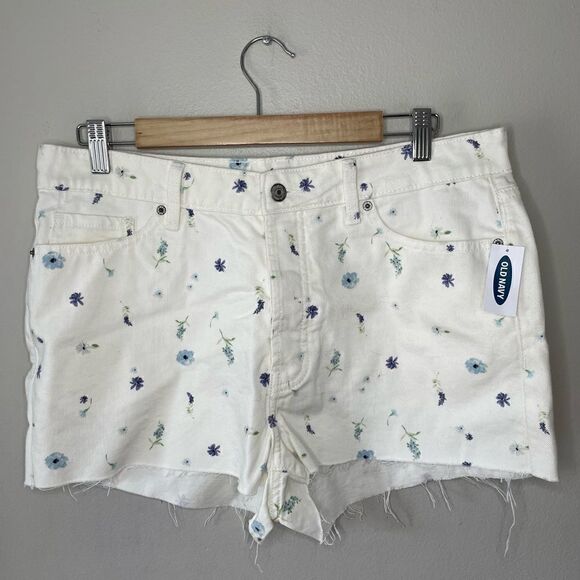 Old Navy High Rise Floral Shorts Women’s Size 8 Butterfly Closure New With Tags - Picture 1 of 6